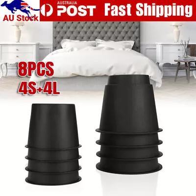 8PCS Adjustable Heavy Duty Bed Risers Furniture Leg Lifts For Bed Chair Teapoy • $29.99