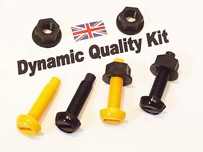£1.70 • Buy Yellow & Black Plastic Rear Number Plate Nuts & Bolts Screws Fitting Fixing Kit
