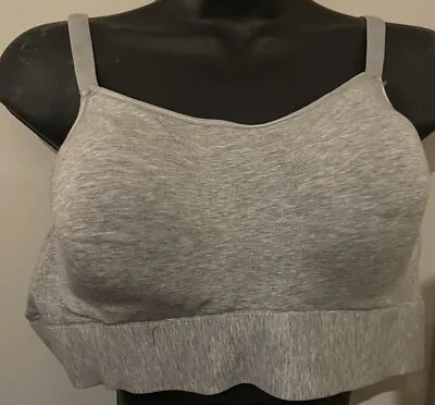 New Ex M&S Cotton Non-Wired Padded Post Surgery Cami Bra Grey • £9.99