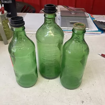 3 Vintage 7-up Bottles - 2 10 Oz And 1 16 Oz • $19.99