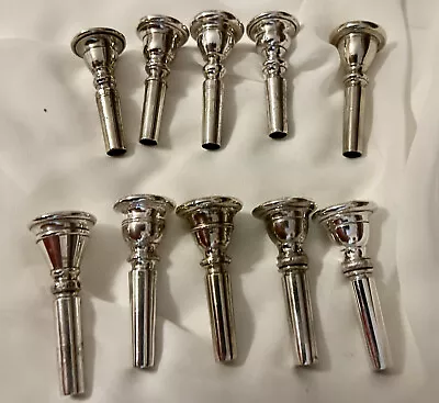 10 Vintage CORNET Mouthpieces Good Reference Late 1800s-1930s...regular Shank #4 • $59.99