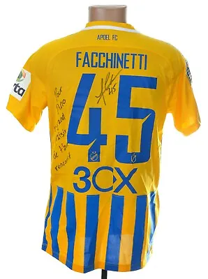 £169.99 • Buy Apoel Cyprus 2018/2019 Football Shirt M Facchinetti #45 Match Worn Issue Signed