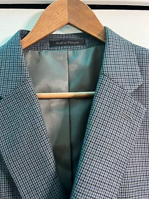 Chaps Ralph Lauren Mens 46R  Navy Blue Black 2 Button Blazer Jacket Sports Coat • $25.33