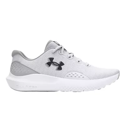 Under Armour Mens UA Charged Surge 4 Running Shoes - 3027000-100 - White/Gray • $47.91