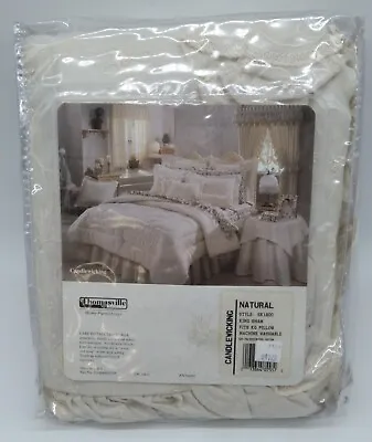 Thomasville King Ruffled  Pillow Sham  CANDLEWICKING  Ivory Embroidered Pattern • £39.81