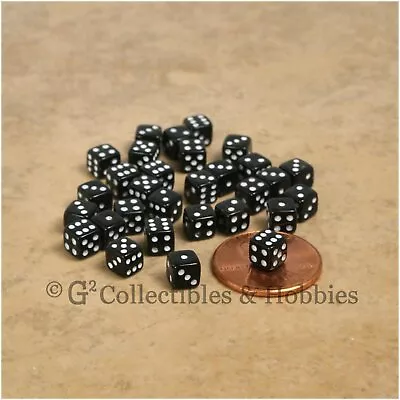 NEW 5mm Deluxe Rounded Edge 30 MINI Dice Black RPG Game 3/16 Inch Miniature D6 • $7.49