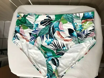 La Blanca High Waist Swim Bottom 20W Shirred Side Bikini Brief Floral LB0PA98W • $16.99