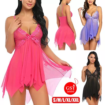 $11.09 • Buy Women Sexy Lingerie Nightdress Babydoll Nightie Mini Dress Nightwear Sleepwear