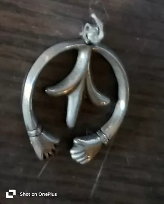 Small Vintage Navajo Cast Sterling Silver Naja With Hands • $65