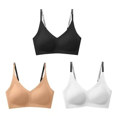 Low Back Bras For Women V-Neck U-Shaped Backless Bra Invisible Bralette With Pad • £9.01