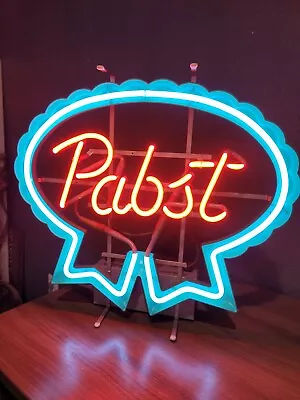 Pabst Blue Ribbon Beer Neon Light Sign 21 X20  With The Original Box! • $550