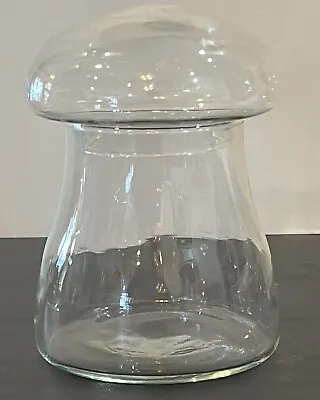 MCM Retro Mushroom Shape  Clear Glass Jar Terrarium Canister Libbey?Vintage 5.5” • $25