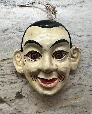 Vintage Miniature Papier Mache Wall Art Hanging Mask Dracula Style 4  X 4.25  • $75