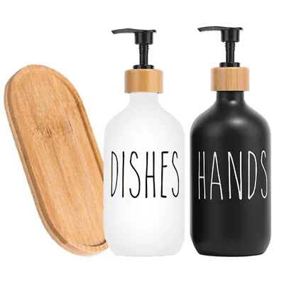 HANDS / DISHES Soap Dispenser Pump Bottle 500ML For Kitchen Sink Bathroom Decor • £5.69