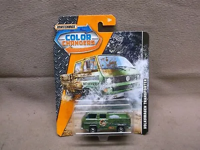 Matchbox 2016 Green Color Changer Vw Volkswagon Transporter 4 Door Pick Up Truck • $10