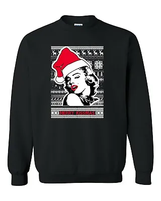 Merry Kissmas Marilyn Monroe Christmas Sweater Unisex Xmas Crewneck  • $26.99