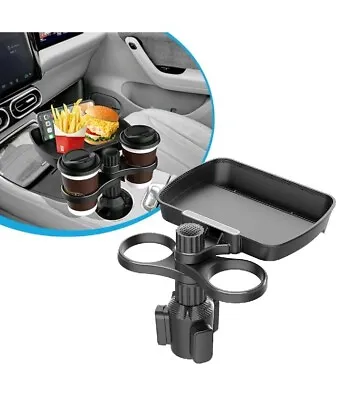 Car Cup Holder Tray With Swivel Base 360Degree Food Tray Organized Drink Holder • $29.99