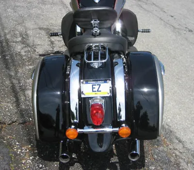 Lay Down License Plate Kit - Chrome - Kawasaki Vulcan VN 1500 VN 1600 VN 2000 88 • $65.99