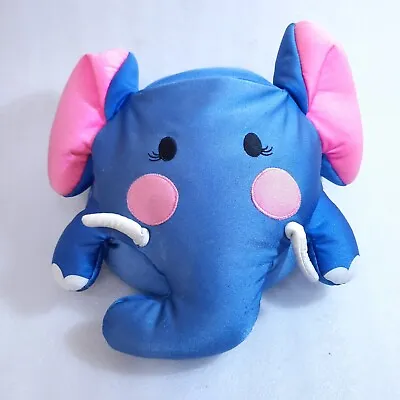 Moshi Microbead Plush Elephant Squishy Pillow Blue Pink Nylon Stretch Brentwood • $44