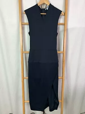 Maurie & Eve Dress Womens 8 Black Sleeveless Mid Length Side Slit Pencil • $1.90