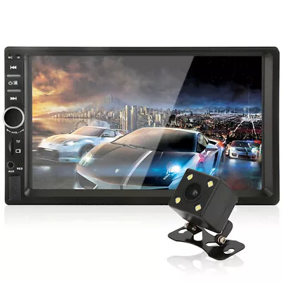 7  Double 2 DIN Car MP5 Player Bluetooth Stereo Radio Touch Screen With Camera • $74.85