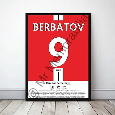 £36.49 • Buy Dimitar Berbatov Reds In Manchester Football Gift Framed Shirt Poster 