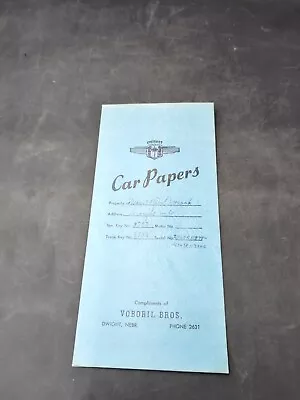 Chevrolet Car Papers Envelope Dealership Dealer Vintage • $18