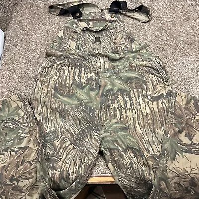 Liberty Camo Bib Overalls Men Size 36x30 Hunting Canvas Realtree VTG  USA  Read • $24