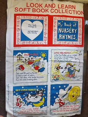 Nursery Rhymes Look & Learn Soft Book Fabric Panel Princess Fabrics • $9