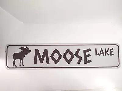 Moose Lake Metal Sign Wall Cabin Camp Decor • $18