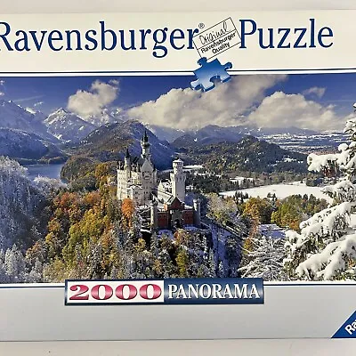Ravensburger Puzzle Schloss Neuschwanstein Castle Panoramic 2000 Pc 52in X 24in • $10.63