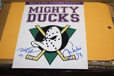 VINCENT LARUSSO SHAUN WEISS  THE MIGHTY DUCKS MOVIE Autographed DUAL8X10 PHOTO • $34.99