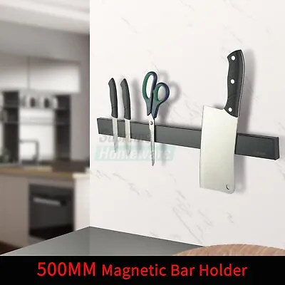 Magnetic Kitchen Bar Tool Magnet Strip Rack Knife Display Holder Black 500mm • $27