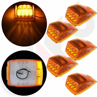 5x Cab Marker Roof Running Amber 17LED Lights W/Reflector For Kenworth Peterbilt • $36.34