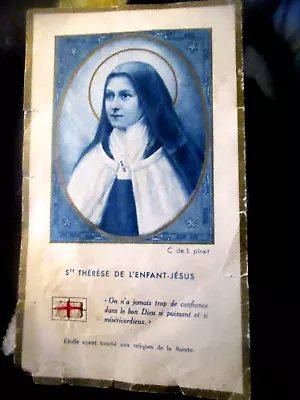 French Vintage Religious St. Therese Convent Relic Card Lot #1 • $20