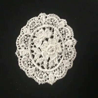 Cameo Medallion Venice Lace Applique Rayon Vintage  12 Pcs Off-White A111 • $12.95