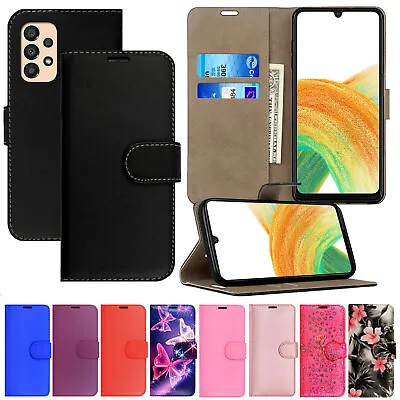 For Samsung Galaxy A04s A13 A14 A34 A53 A54 Wallet Case Leather Flip Phone Cover • £3.95