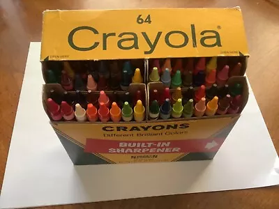 64 Crayola Box Vintage Built In Sharpener  • $25