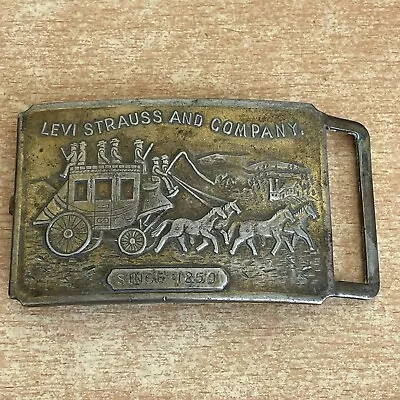 Levi’s Metal Belt Buckle Levi Strauss & Company Since 1850 Vintage Rare • £39.99