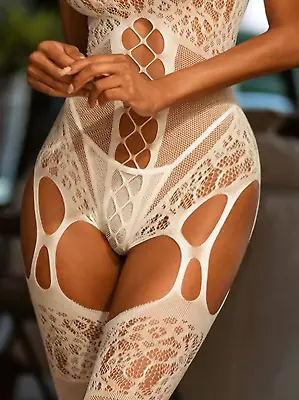 Ultra Sexy Top Body Stocking Lingerie Lace Fishnet Babydoll Fetish Sex Clothing • $26.21