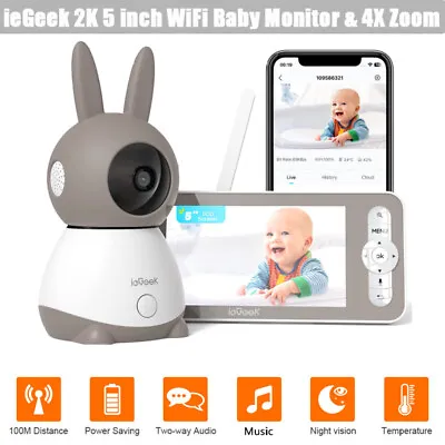 IeGeek 2K 5  Wifi Baby Monitor With Camera And Night VisionAutomatic Tracking • £119.99