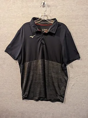 Men’s Mizuno Black Performance Alpha Polo Shirt- Size Large Style #530052 • $21.50