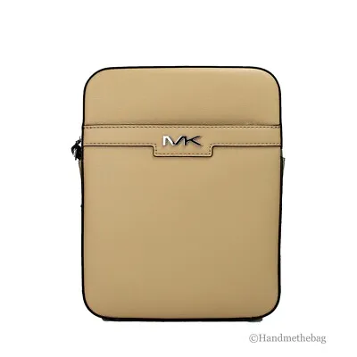 Michael Kors Cooper Medium Camel Crossgrain Leather Flight Crossbody Bag • $94