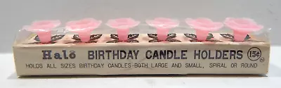 Sealed Vintage HALO BIRTHDAY CANDLE HOLDERS Japan Pink Flowers • $8