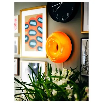 IKEA VARMBLIXT LED Table/Wall Donut Lamp Orange Glass/Round Sabine Marcelis NEW! • $125