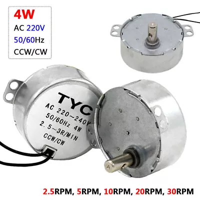 HQ 2.5/5/10/20/30RPM Micro Synchronous Motor CW/CCW Gearmotor AC 220V 4W 49KTYZ • £9.38