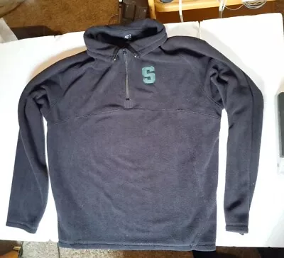 Michigan State Spartans Sz Medium Fleece Black MSU Half Zip Sweater  • $9.95