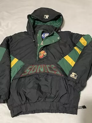 Seattle SuperSonics Starter Jacket Puffer Coat Mens L Vintage 90s NBA SONICS • $375