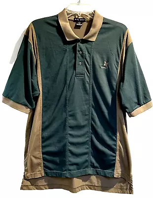 Vintage Nike Golf Polo Shirt FIT Embroidered Kapalua Maui HI Logo Green Tan Lrg • $38