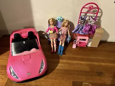 Mary Kate & Ashley Barbies With Accessories Extra Outfits & Car • $35.99